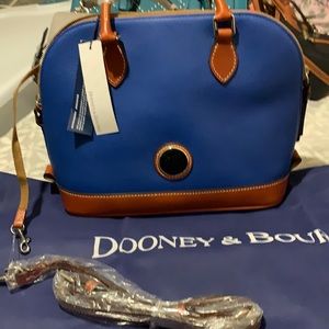 New large blue zip satchel Dooney & Bourke